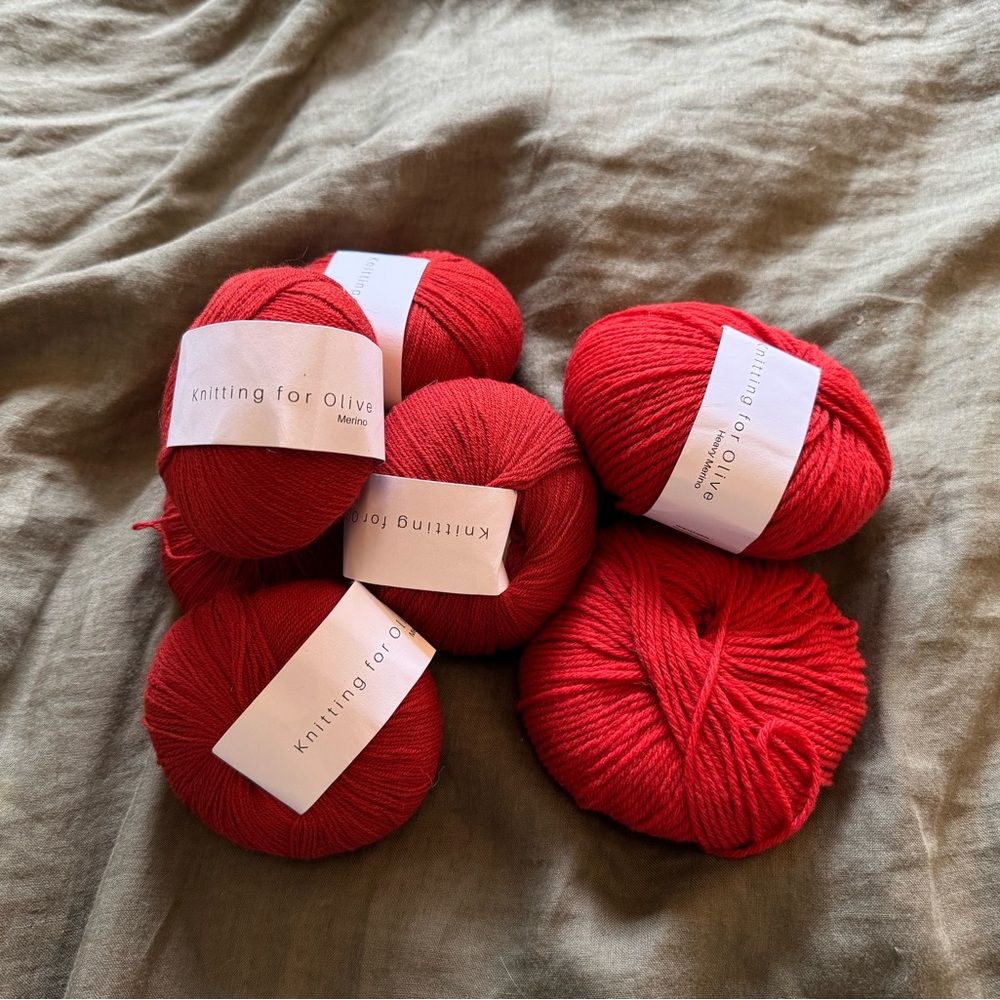 Knitting for Olive Red Yarn Set